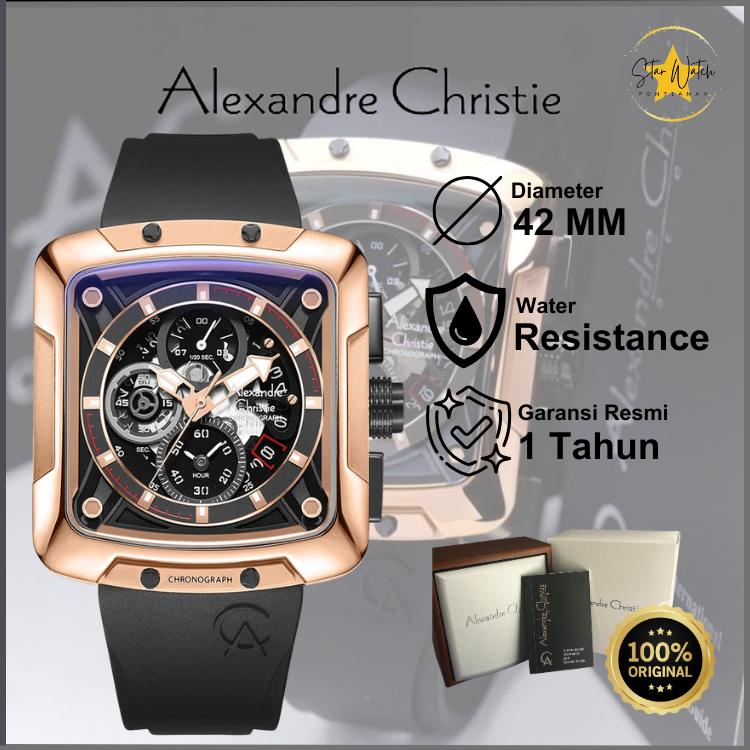 JAM TANGAN ALEXANDRE CHRISTIE 3039 GC MEN'S RUBBER
