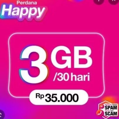 Kartu Perdana Tri 3GB Kuota Nasional