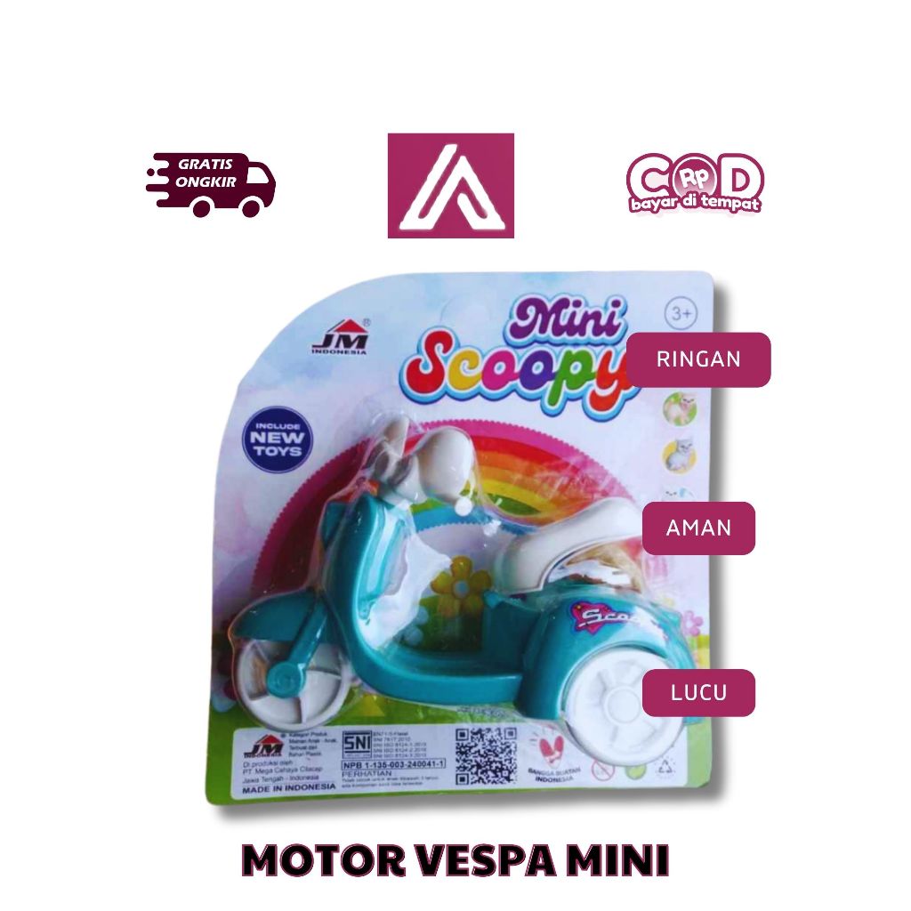 MAINAN MOTOR VESPA MINI SCOOPY ANAK