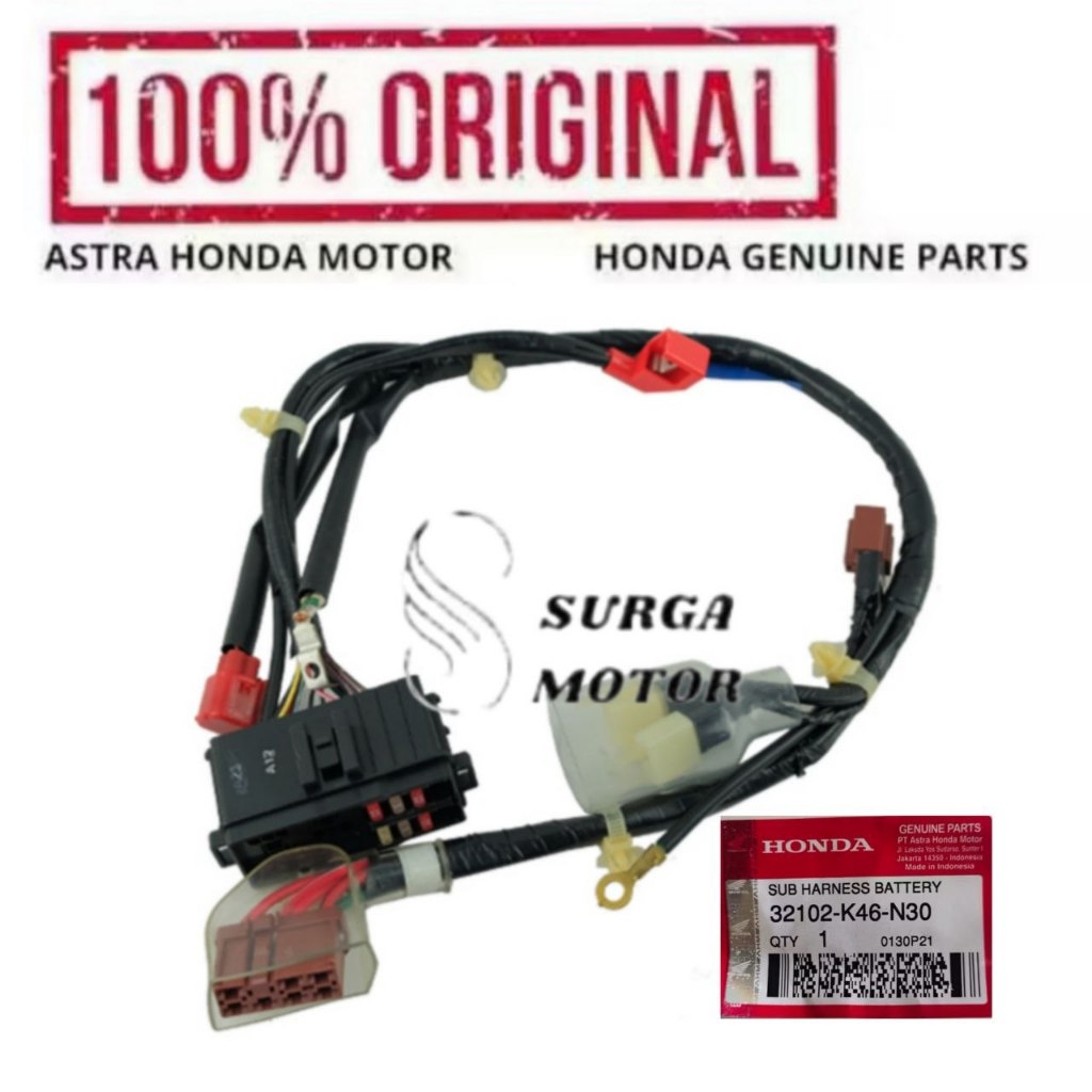 Kabel Battre Baterai Aki Sub Harness Motor  Vario 110 eSP 2015 2016 2017 2018 2019 32102K46N30 32102