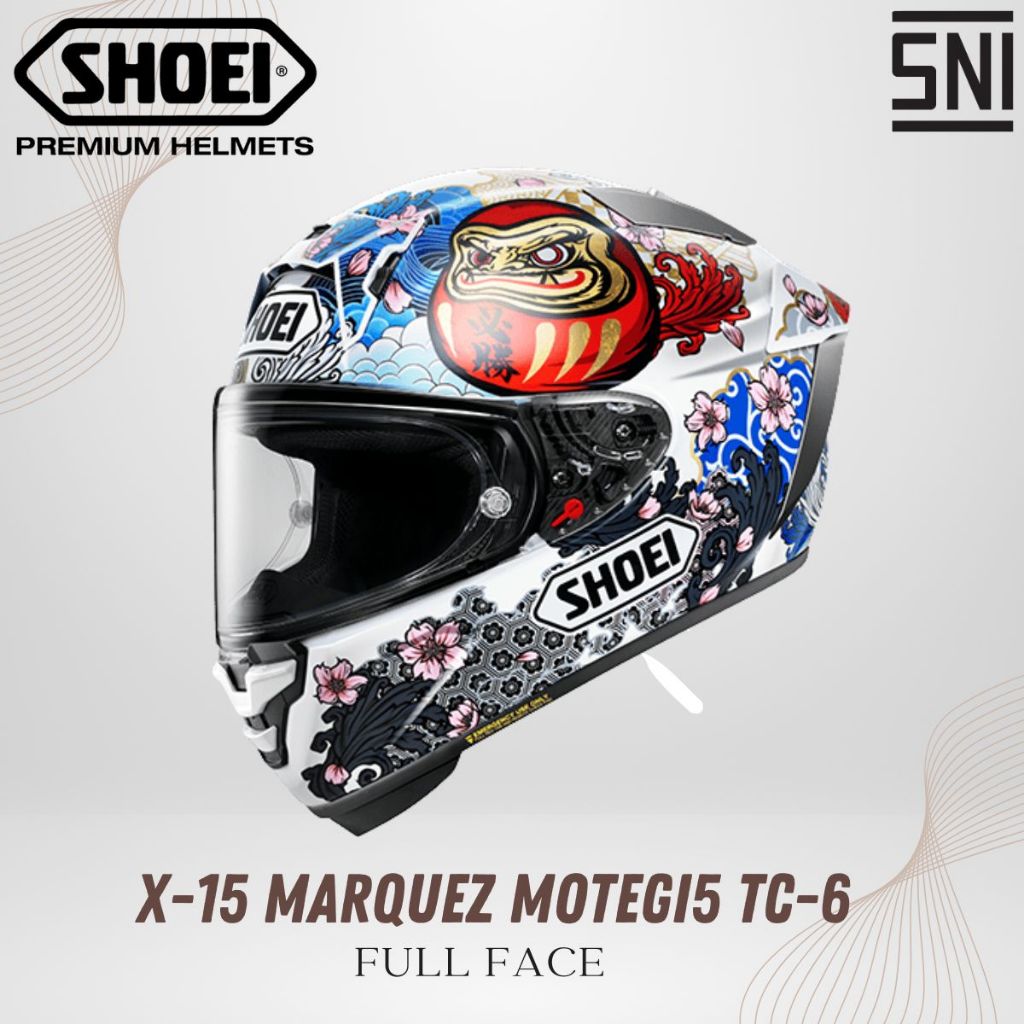 Helm Full Face SHOEI X-15 Marquez Motegi5 TC-6 Original SNI
