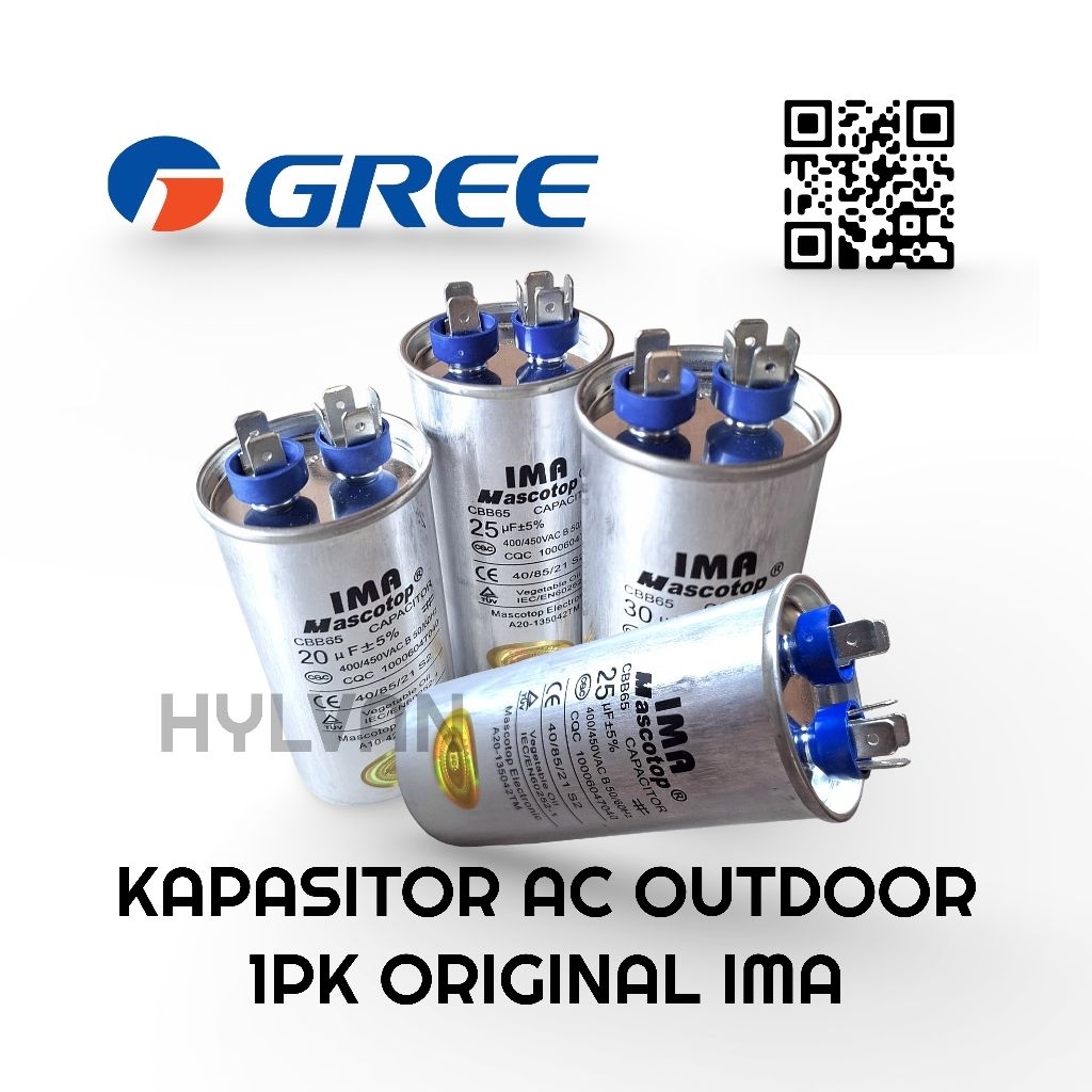 KAPASITOR AC OUTDOOR GREE 1 PK ORIGINAL IMA
