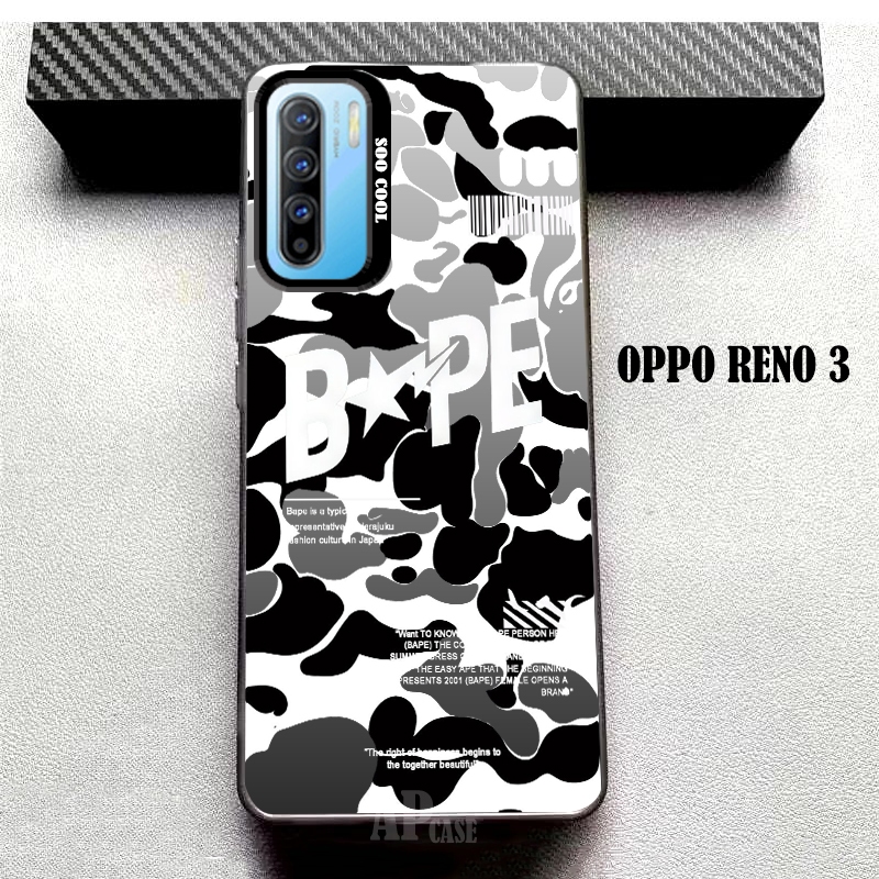 CASE IMD HYBRID PLATE HOLOGRAM OPPO RENO 3 (BAPE) Ap Case Terbaru softcase dan hardcase IMD HOLOGRAM