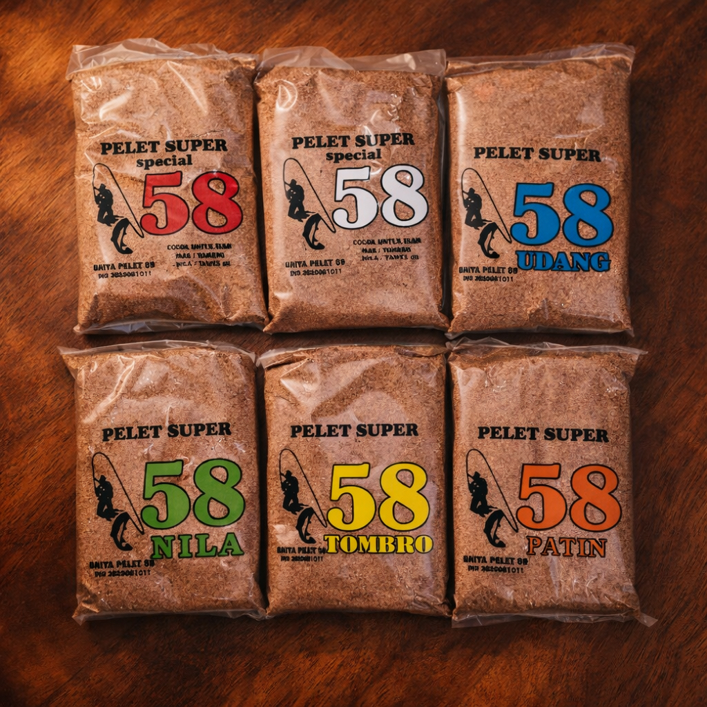 UMPAN PELET SUPER 58 | PELET IKAN PATIN, MAS,NILA | AROMA UDANG, WANGI