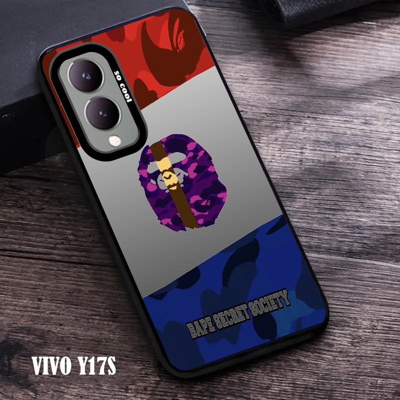 CASE IMD HYBRID PLATE HOLOGRAM VIVO Y17S (BAPE) Ap Case Terbaru softcase dan hardcase IMD HOLOGRAM -
