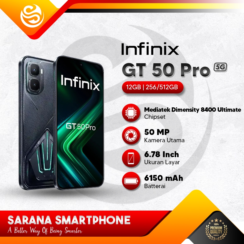 Infinix GT 50 Pro 5G 12/256GB 12/512GB Amoled 120Hz NFC Fast Charging HP Gaming Murah Garansi Resmi