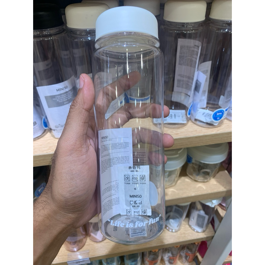 Miniso Botol Minum 500ml Putih botol daily sehari hari