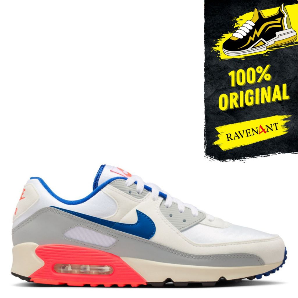 NIKE Air Max 90 QS Ultramarine Base Grey Sport Royal ORIGINAL - Sepatu Sneakers Pria/Wanita