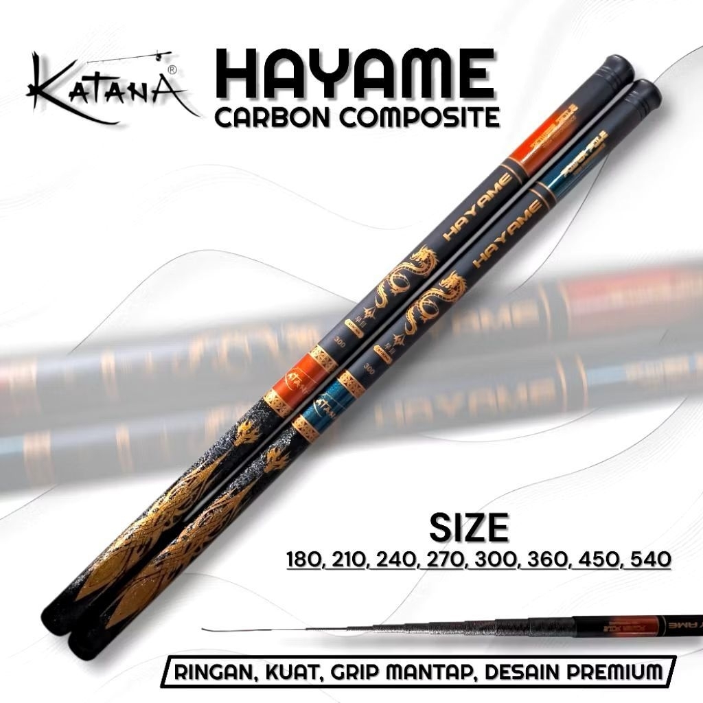 TEGEK KATANA HAYAME CARBON RUAS PANJANG ukuran 270