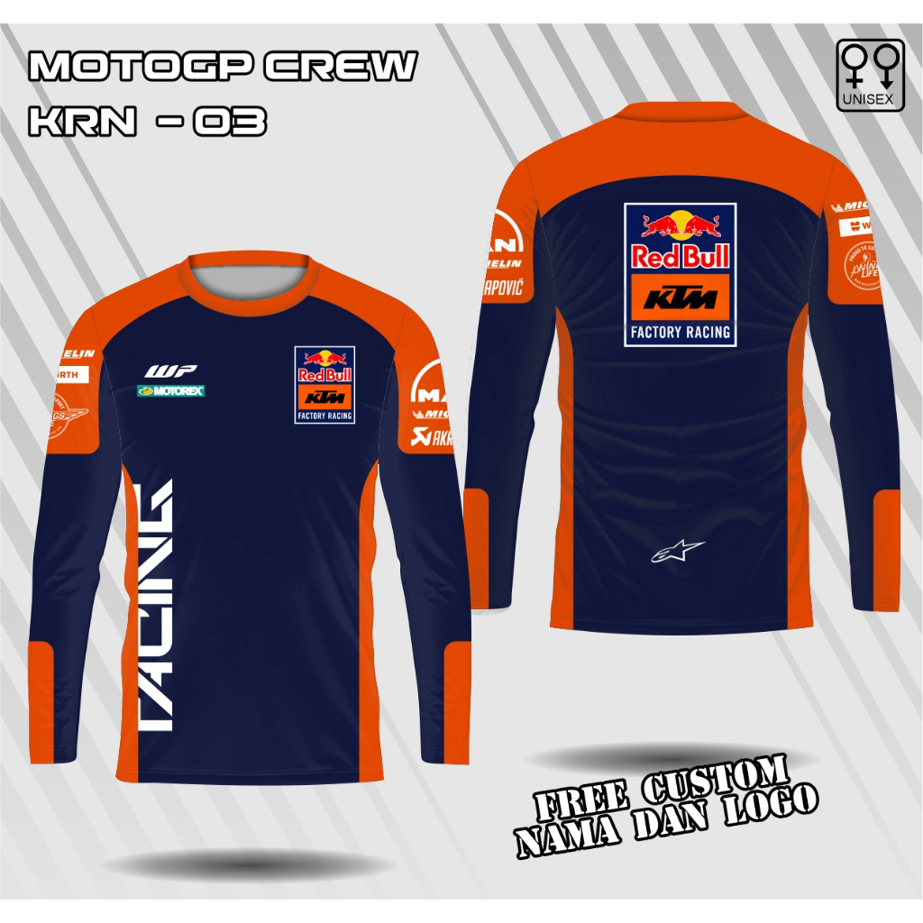 jersey motogp team ktm lengan panjang baju motogp reddbull racing kaos team redbull