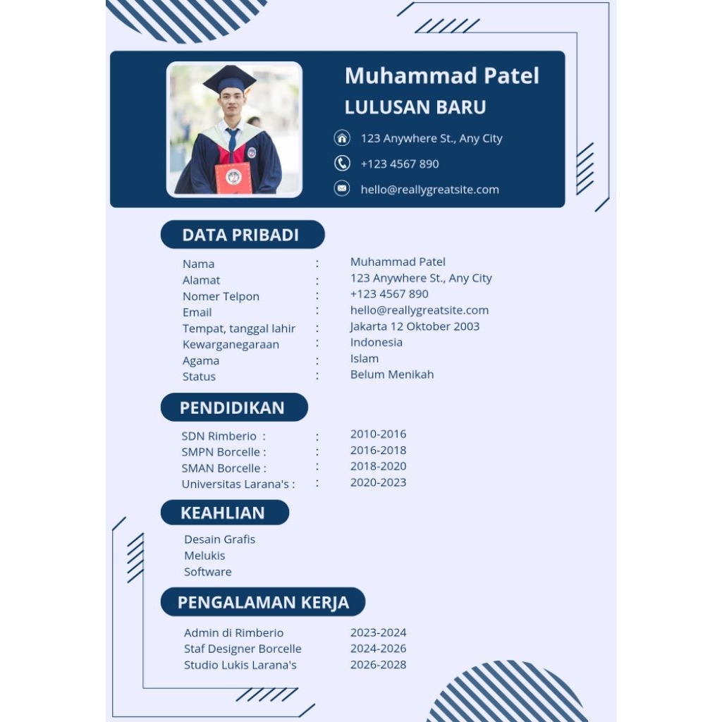 Template CV ATS Friendly untuk fresh graduate