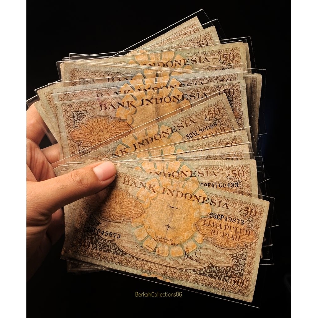 koleksi uang 50 rupiah seri bunga tahun 1959