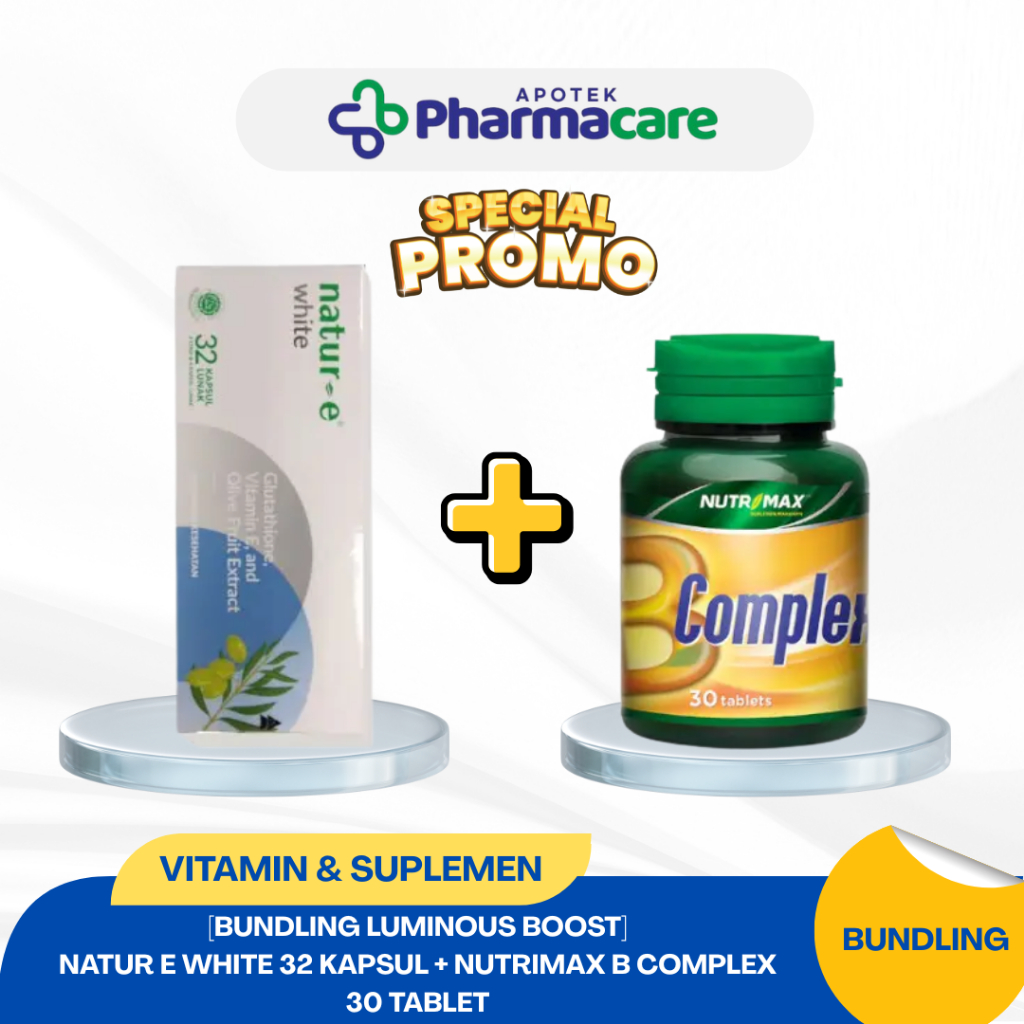 [BUNDLING LUMINOUS BOOST] NATUR E WHITE 32 KAPSUL + NUTRIMAX B COMPLEX 30 TABLET