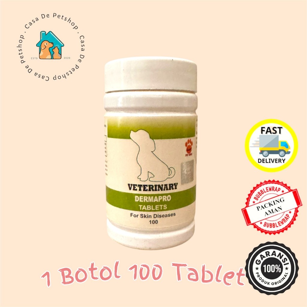 Raid All Dermapro Puppy Obat Gatal Jamur Anak Anjing Dermatitis Masalah Kulit - 1 Botol 100 Tablet