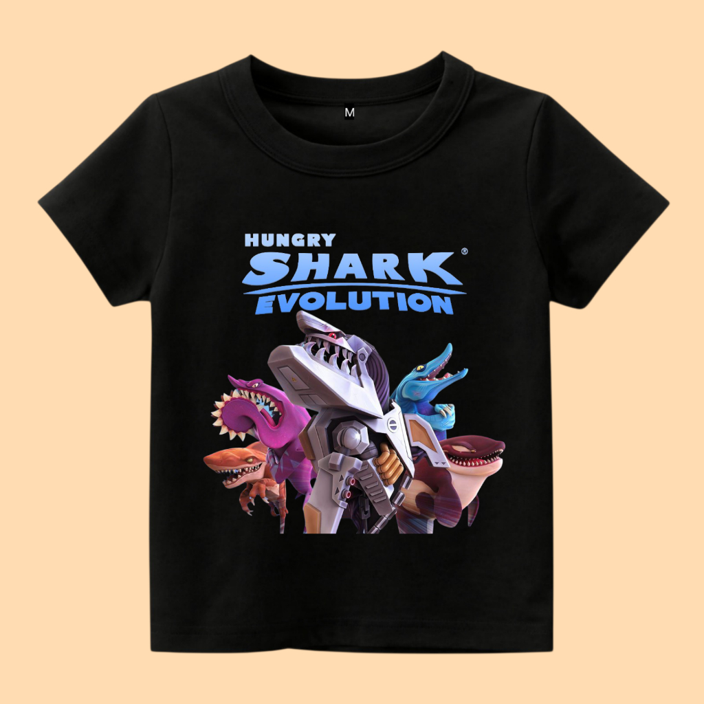 Baju Kaos Anak Hungry Shark evolution game