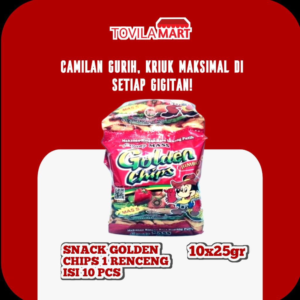 Snack Mass Potato Chips / Golden Chips 1 renteng isi 10 pcs