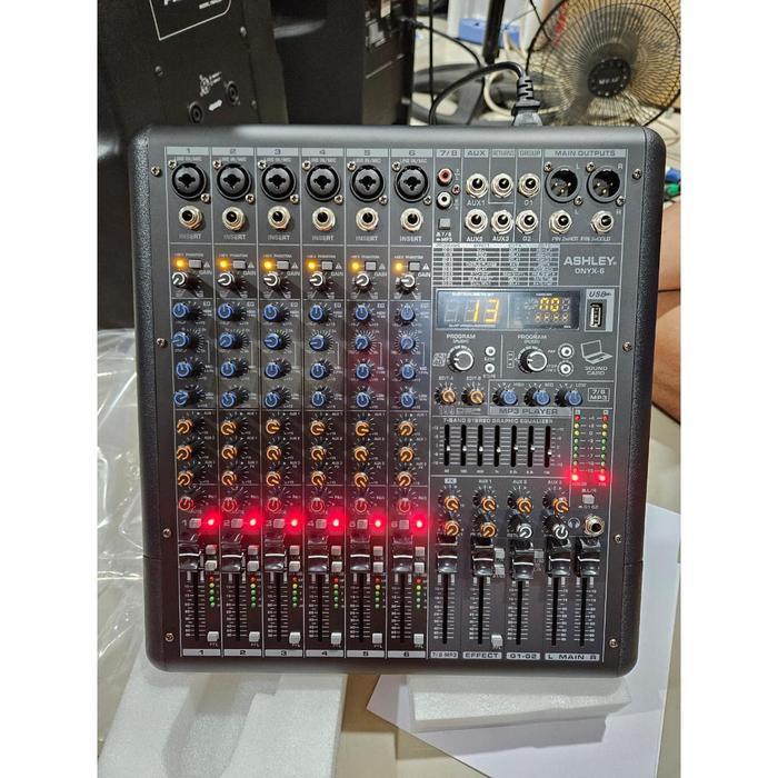 Mixer Audio Ashley Onyx 6 Original 6 Channel 199DSP USB Bluetooth PC Soundcard | Onyx6 Onyx-6 6Ch 4C