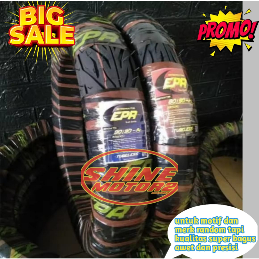 Ban Motor Tubless Matic EPR - Tahan Air, Pola Kembangan, Ring 14