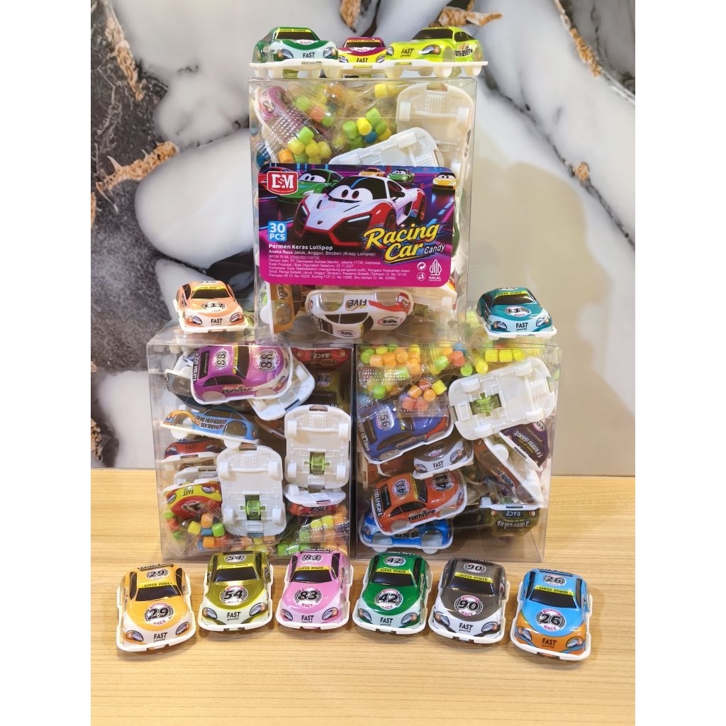 DSM PERMEN KERAS + MAINAN MOBIL MOBILAN ISI 30 PCS