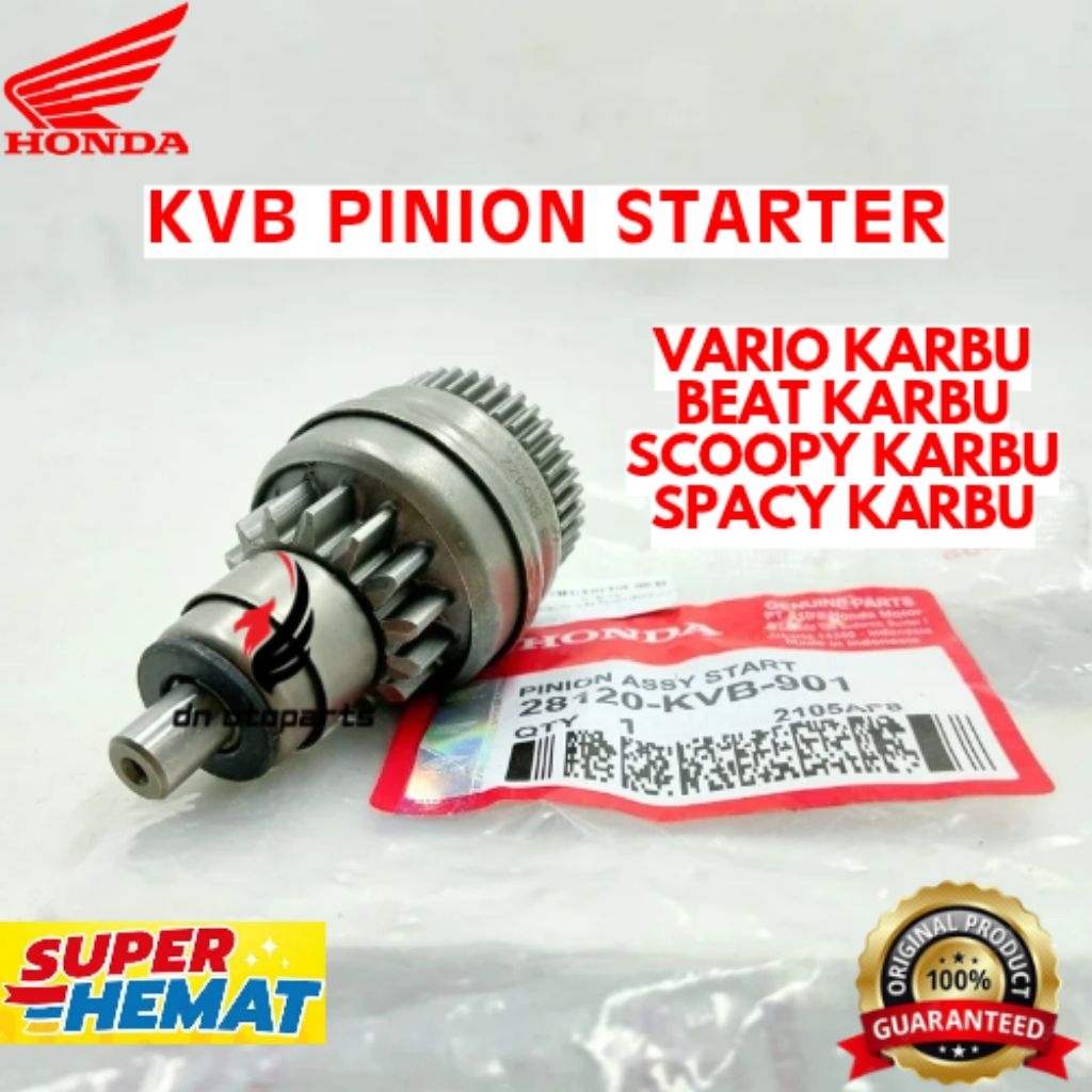 PINION STARTER ORIGINAL HONDA KODE KVB, PINION STARTER VARIO KARBU, PINION STARTER BEAT KARBU, PINIO