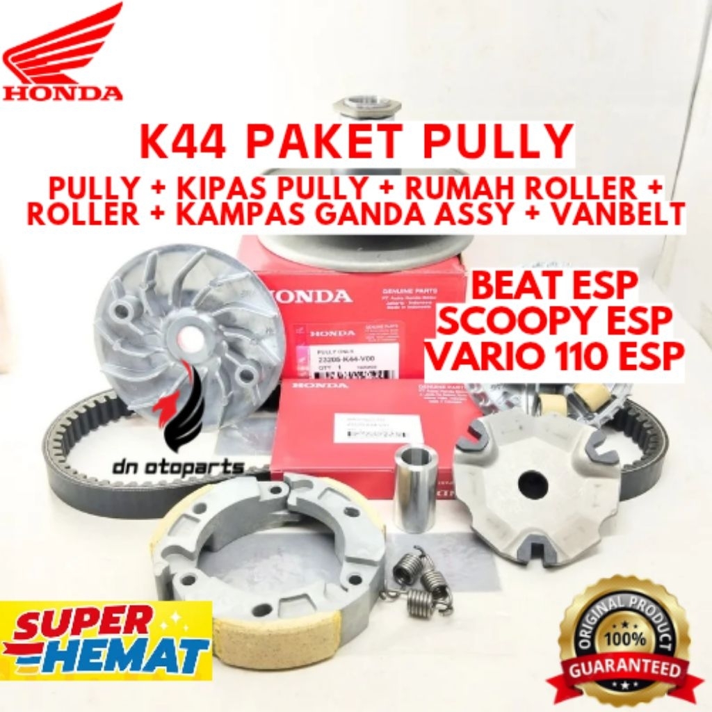 PAKET PULLY ORIGINAL HONDA KODE K44 PAKET PULLY BEAT ESP, PAKET PULLY SCOOPY ESP, PAKET PULLY VARIO 