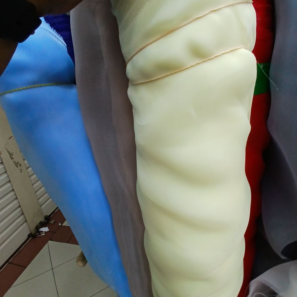 kain bahan polos organza silk premium orizinal/bahan kain polos