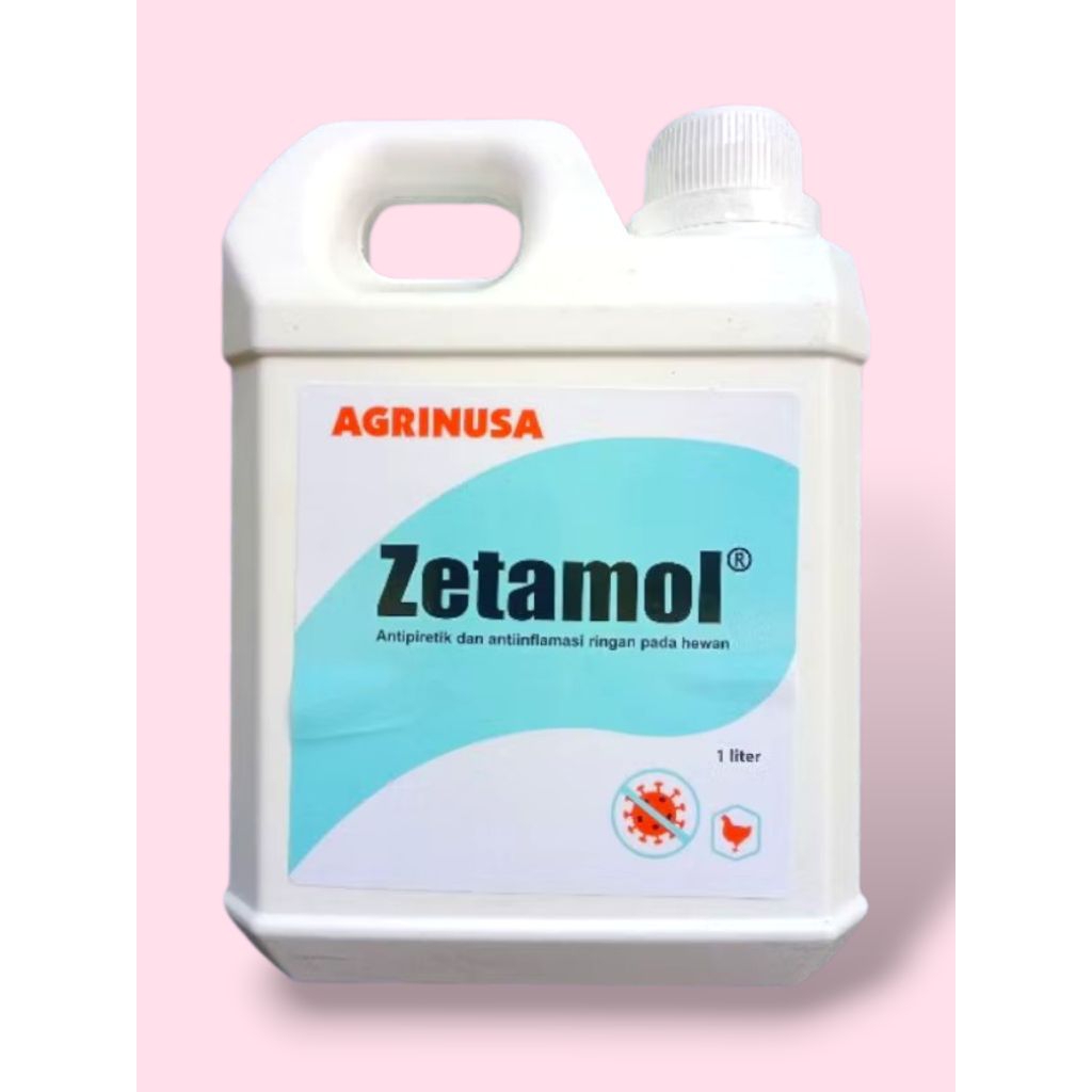 Obat Demam Anti Radang Ayam Broiler Paracetamol Cair ZETAMOL 1 L
