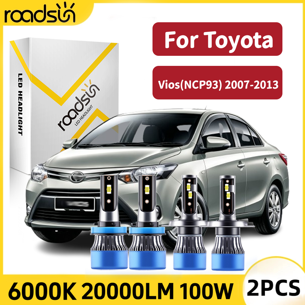 Cocok untuk Toyota Vios(NCP93) 2007-2013 Super Terang Led Lampu Depan Mobil Bohlam Hi/Lo Beam Lampu 