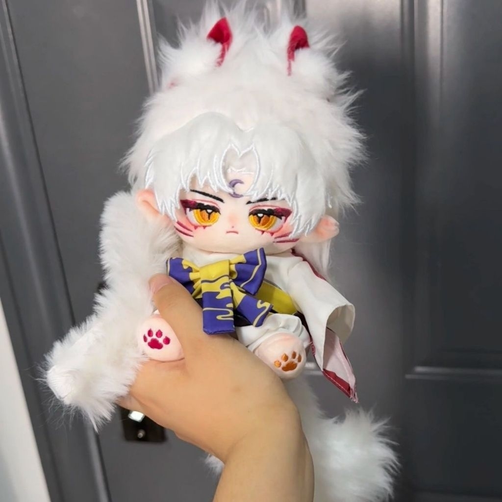 Boneka Plushie Cotton Doll 20cm Inuyasha Sesshomaru Boneka Figure Lucu Anime Jepang
