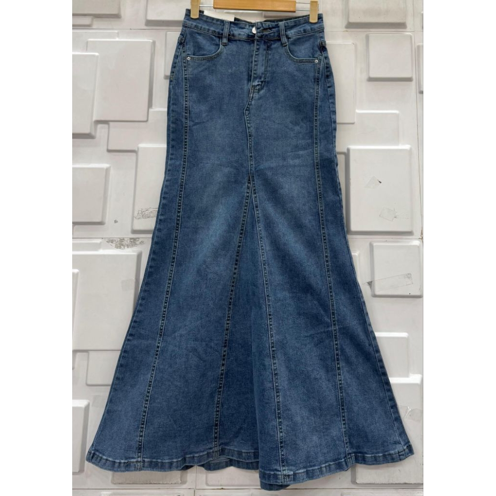 Rok jeans wanita span kekinian full strech