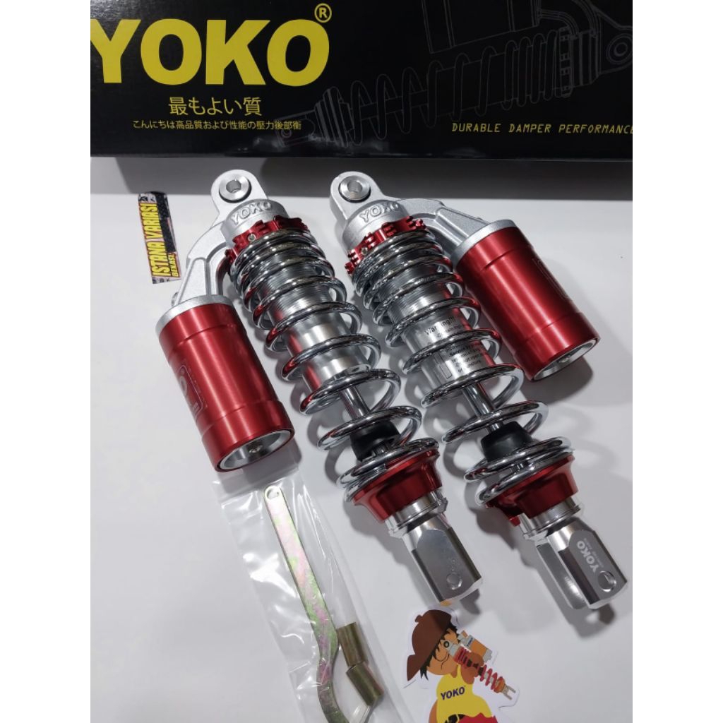 SHOCK YOKO TABUNG AEROX YOKO MODEL SAMURAI GEN 2 JLT 197 HARGA SHOCK SEPASANG UKURAN 280MM