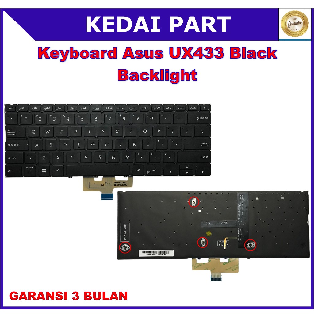 Keyboard Asus Zenbook 14 UX433 UX433f UX433fa UX433flc Black Backlight
