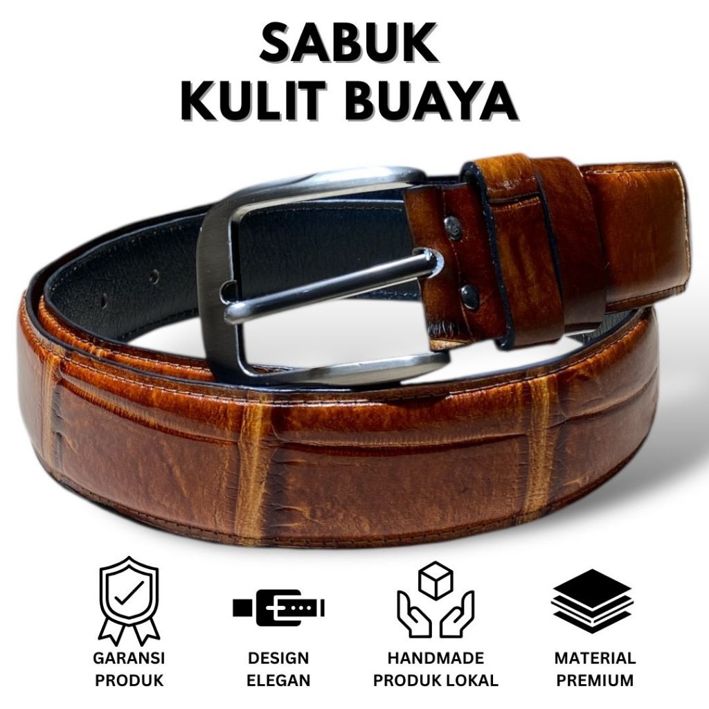 SABUK KULIT BUAYA  IKAT PINGGANG KULIT BUAYA  IKAT PINGGANG PRIA KULIT BUAYA  SABUK PRIA KULIT BUAYA