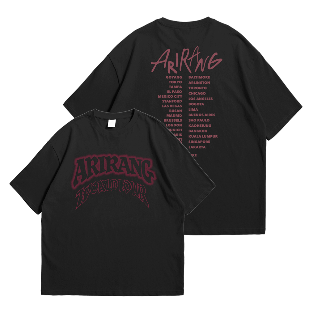 kaos bts arirang world tour oversize katun combed bts army arirang