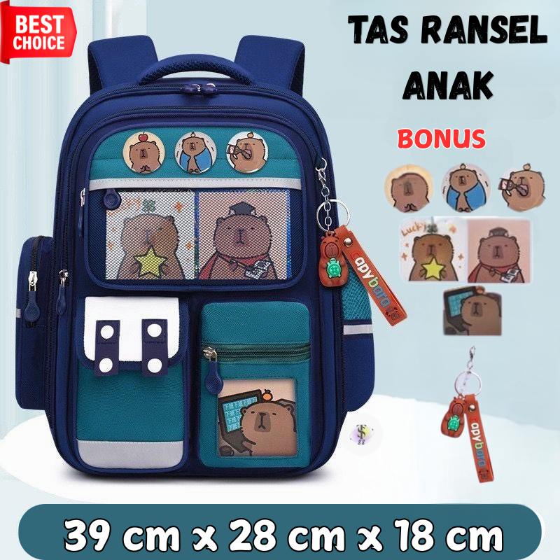 Tas Ransel Backpack Anak Sekolah Tas Punggung Sekolah Anak Lucu Anti Air Free Gantungan