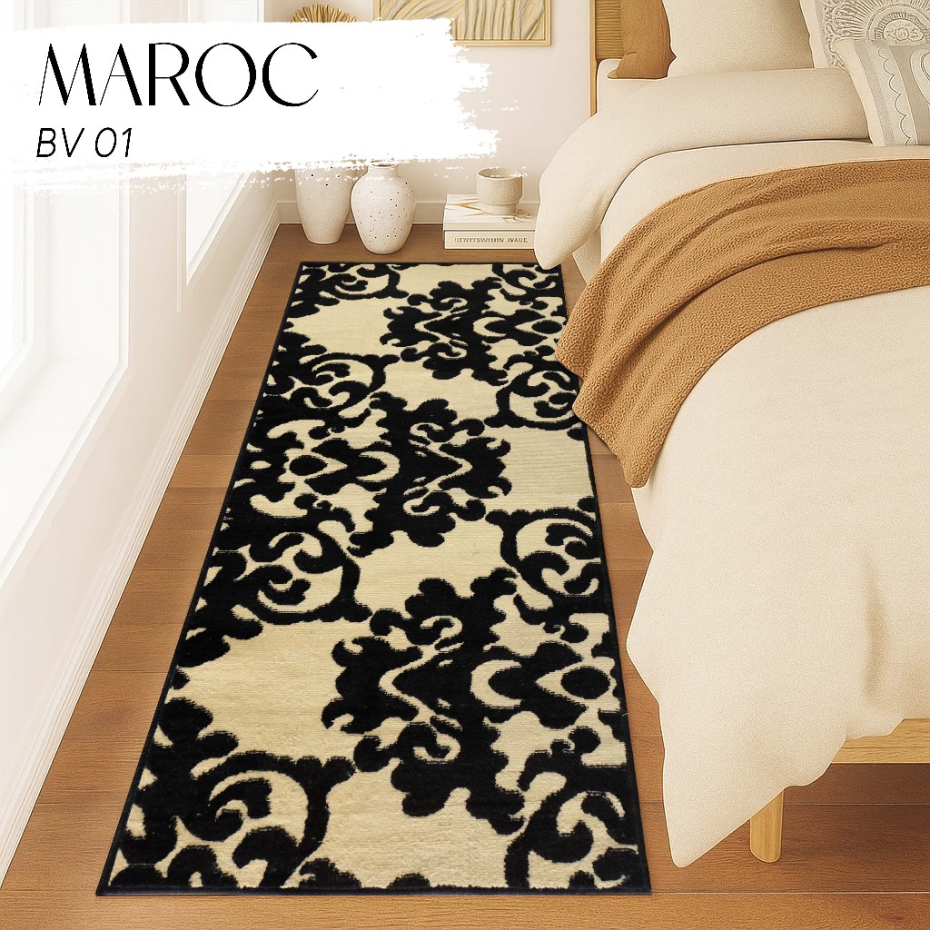 MAROC Karpet 80x200 cm BV01 Monokrom Local, Karpet Lantai, Karpet Bulu