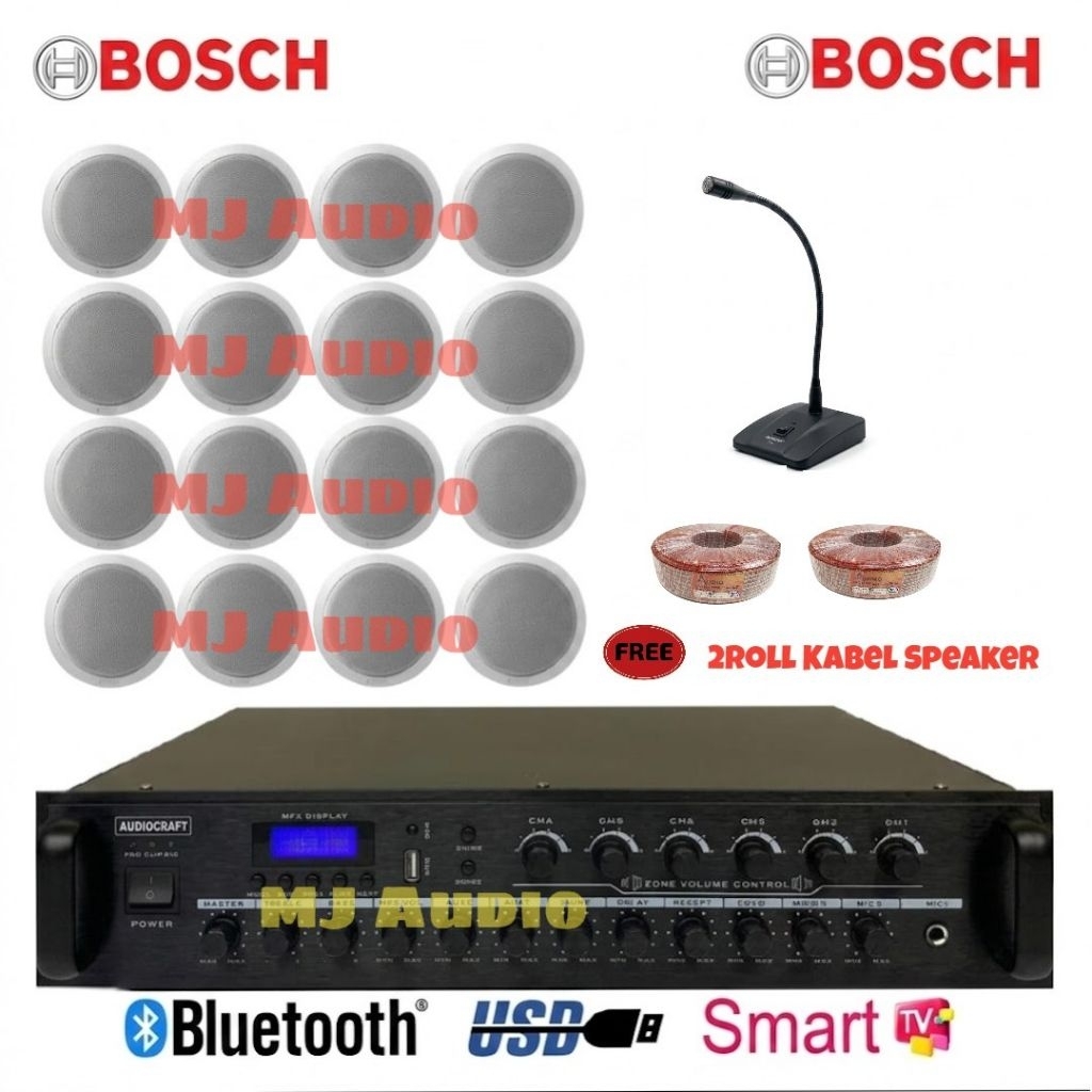 Paket Speaker Ceiling BOSCH / Paket Speaker Plafon + Selector ( 16 Speaker )