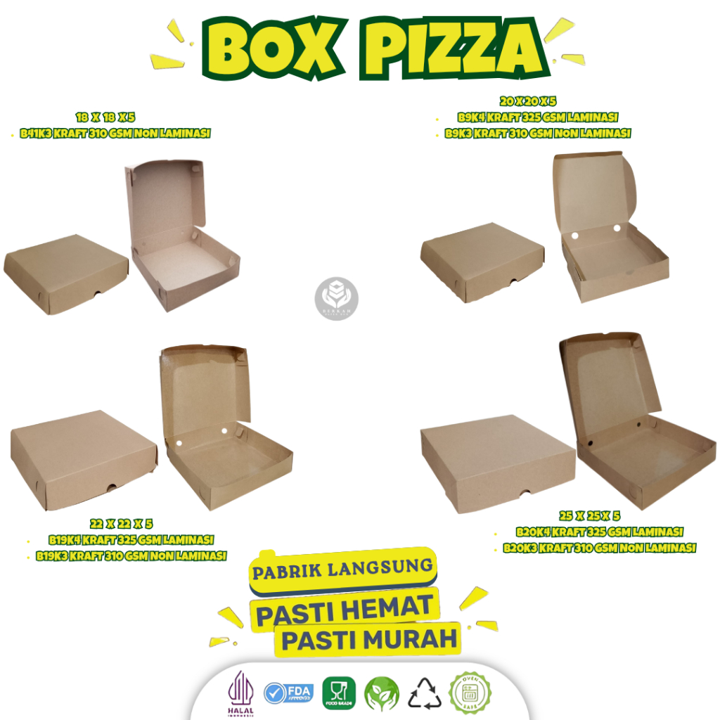 Dus Pizza Box Pizza 22x22 Kotak Pizza 22x22 Laminasi (B19K4)
