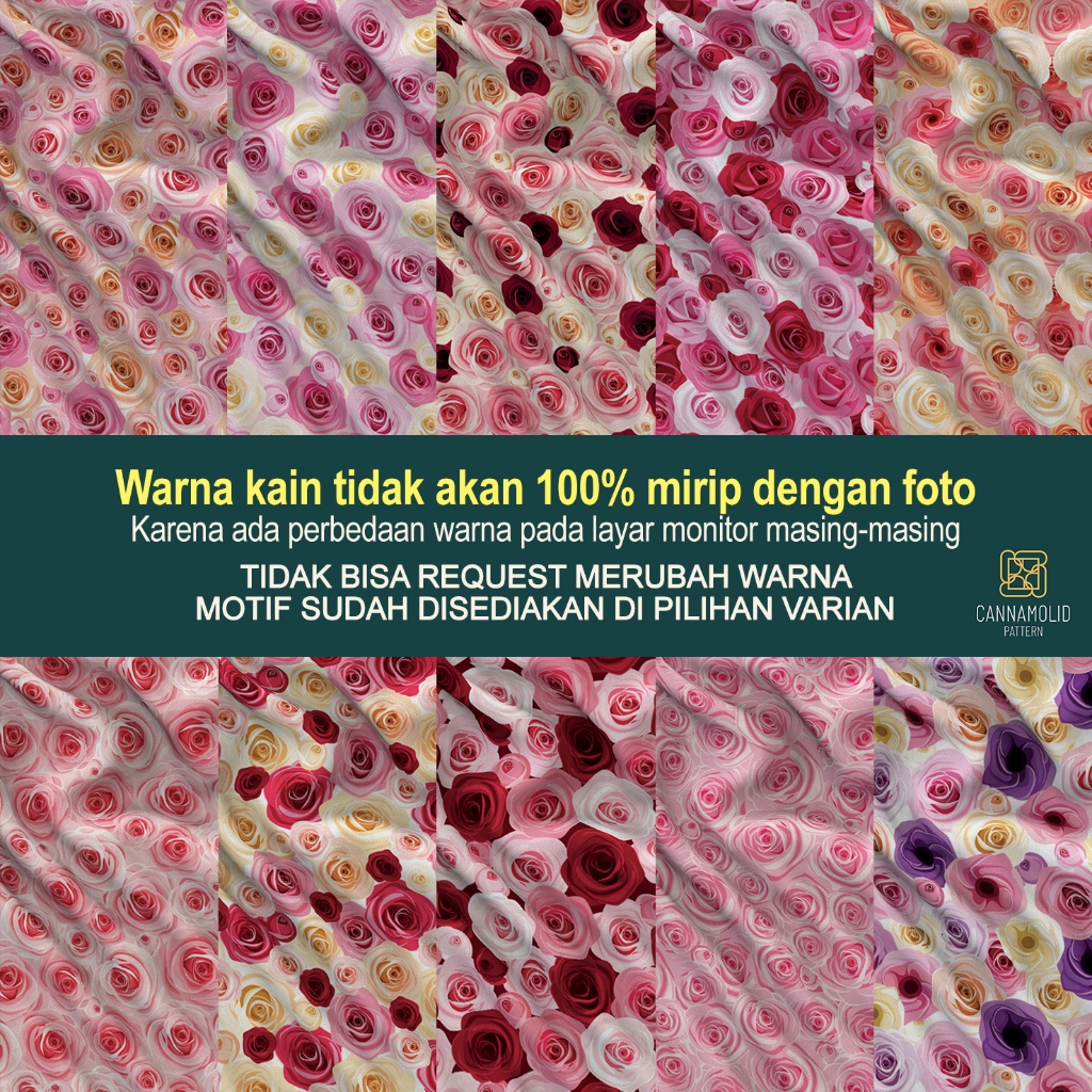Kain Toyobo Motif BUNGA Mekar Spring Flower Lebar 145cm BLOOM