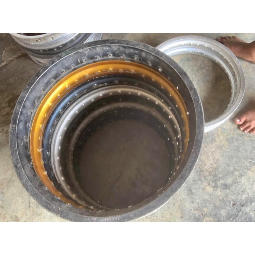 pelek velg velg bekas pakai aluminium alloy W dan U shape ring 17 hole 36 lebar 160 185 215 250 300 