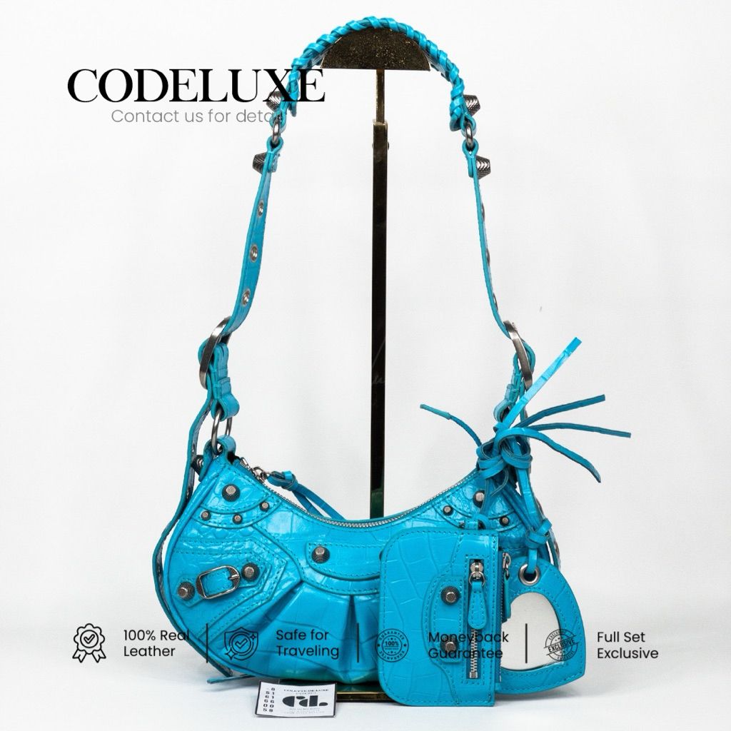 [CODELUXE] Le Cagole XS Bag Blue Croco SHW