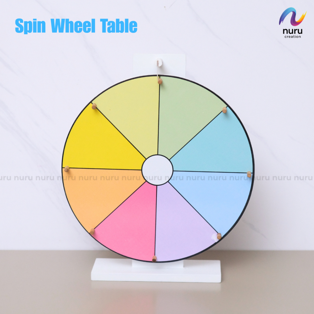 Mainan Edukasi Roda Putar Meja 30cm / Spin Wheel of Fortune / Lucky Spin / Roulette