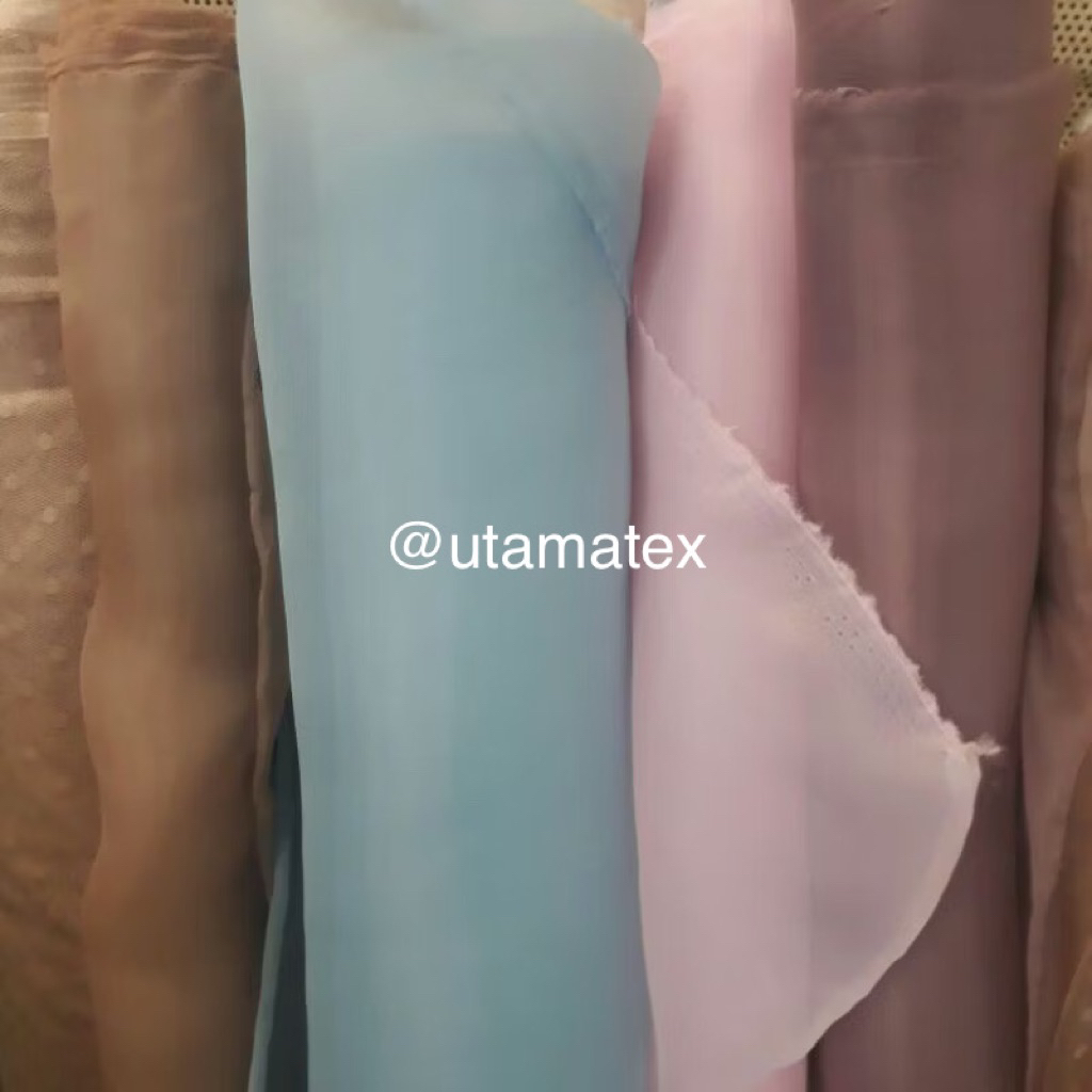 Bahan Organza/ Organza Saten/ Kain Organza Polos