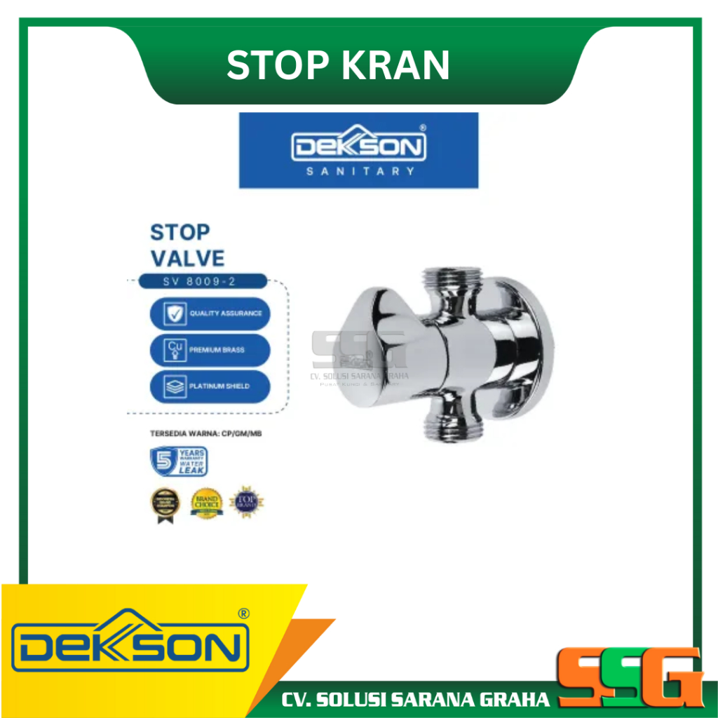 DEKKSON STOP KRAN CABANG 2 SV 8009-2 SAMBUNGAN KLOSET DUDUK