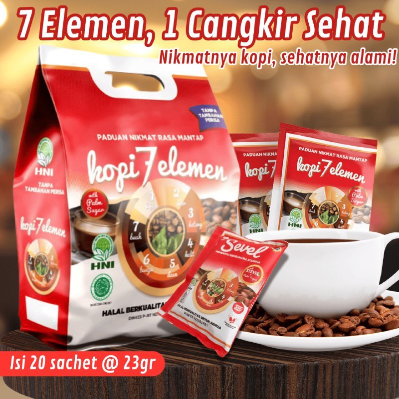 KOPI HERBAL SEVEL HNI 7 ELEMEN 20 SACHET