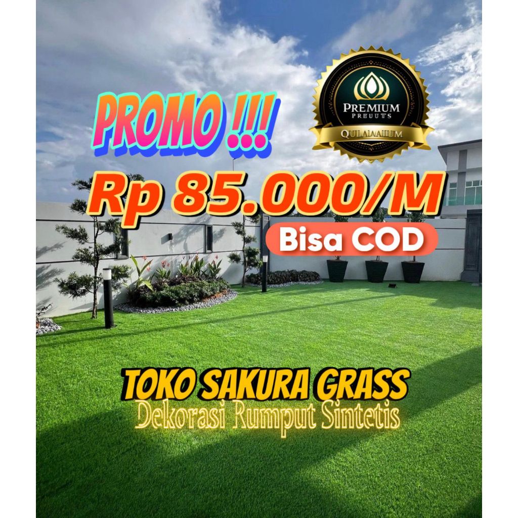 GROSIR RUMPUT SINTETIS 100X100 CM TIPE SWISS TEBAL 3 CM PROMO GRATIS PASANG DAN ONGKIR ( PROMO TERBA