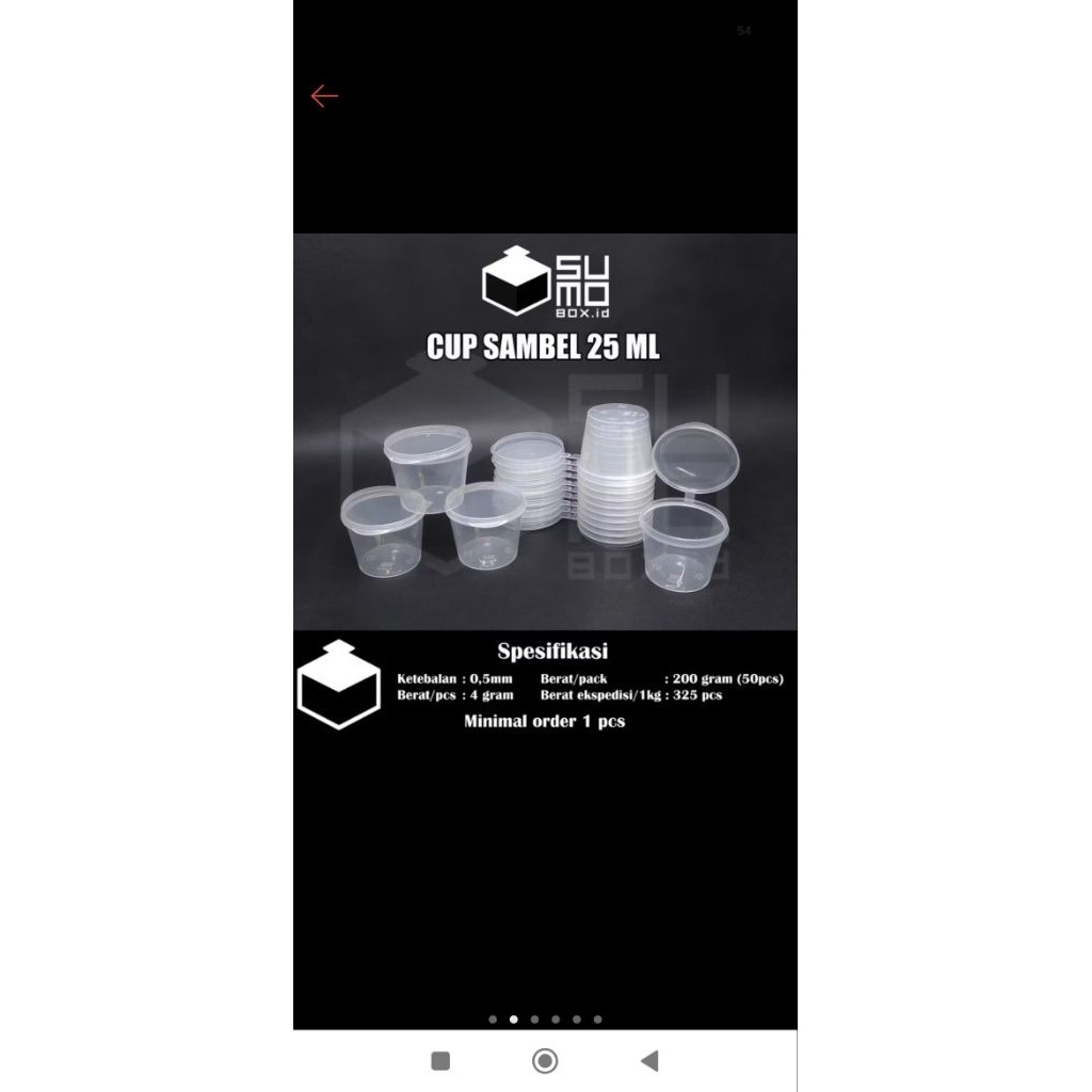cup sambal 25ml
