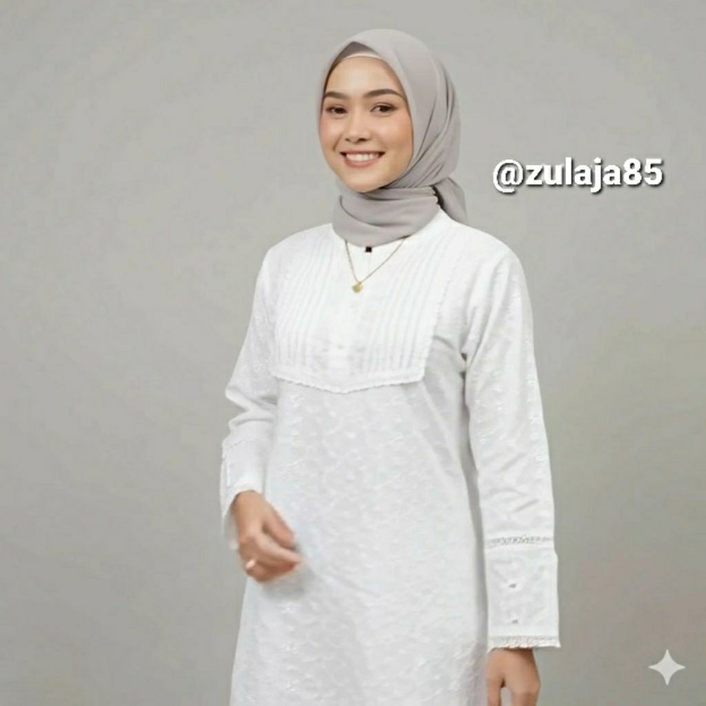 Setelan Ihrom Wanita Paris Bordir Sby / Perlengkapan Haji Ihrom Wanita Katun Paris