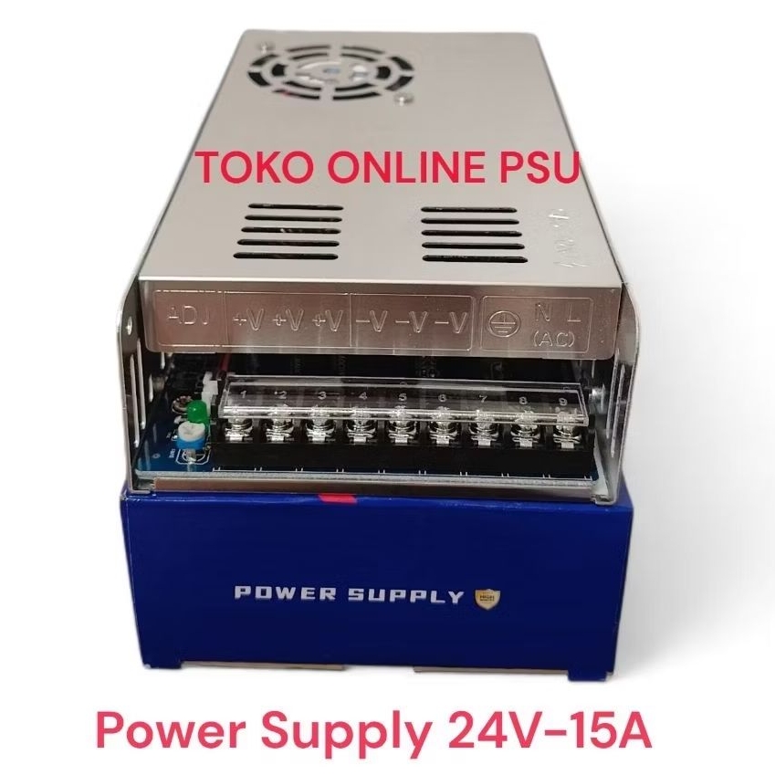 power Supply Adaptor PSU Switching JARING LED 24V 15A 24 V 15 A Kipas Fan