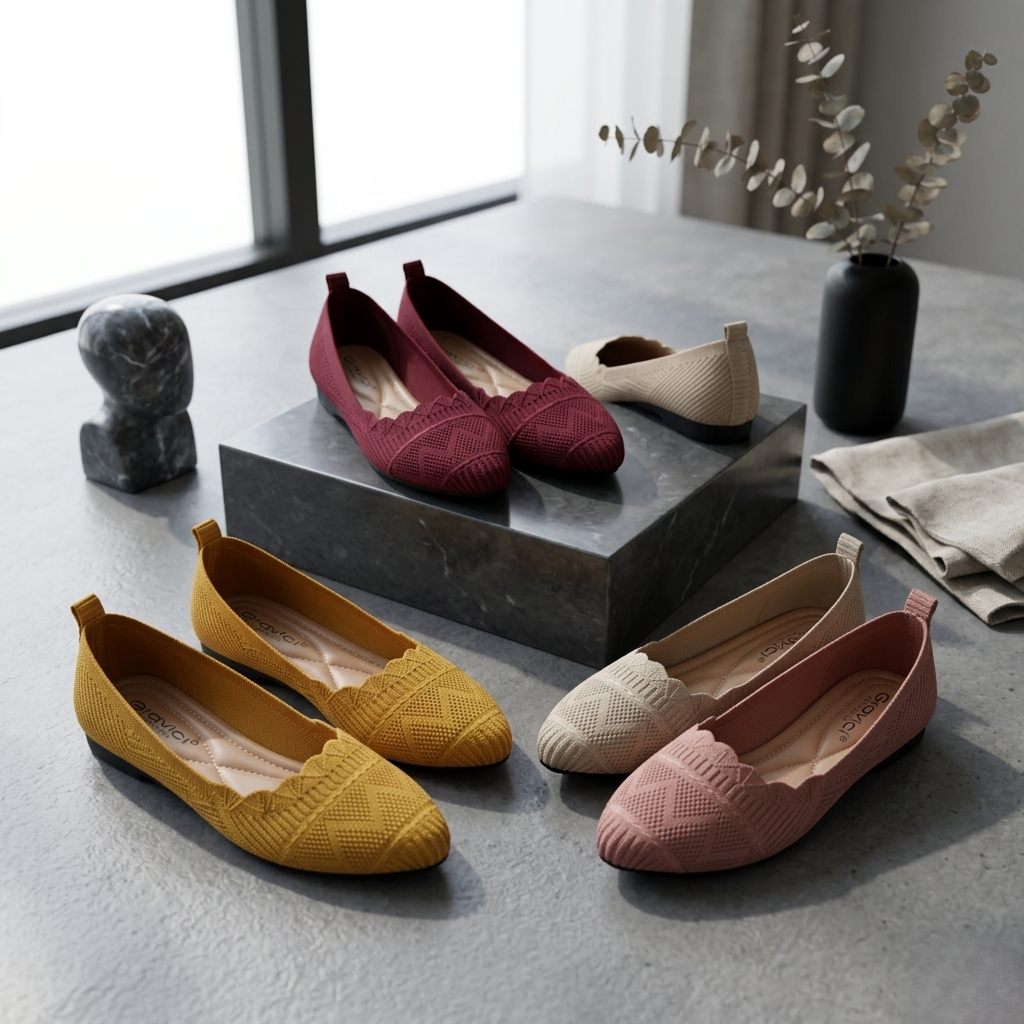 GRAVICI - SEPATU FLAT RAJUT WANITA ELEGAN DO-29
